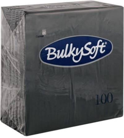 Servetten Bulkysoft Zwart 1/8 Vouw - Servet - Napkins - Napkin - Luxe Servetten - Restaurant - Lunch - Dinner - cellulose - Servetten 2-laags 40x40 cm 1/8 vouw - 100 stuks