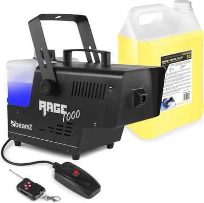 Rookmachine - BeamZ RAGE1000 met draadloze bediening + 5L rookvloeistof