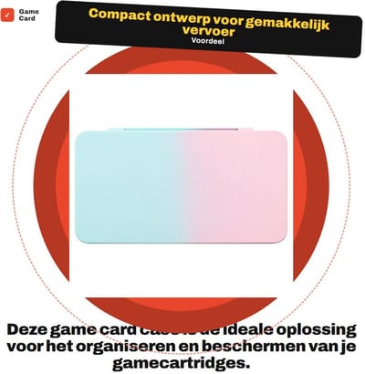 Dailygoods- Game Card Case - Game-opslag met 24 cartridge-slots - Compacte Houder - Reisdraagtas - ABS-kunststof - Siliconen - Gamekaarthouder