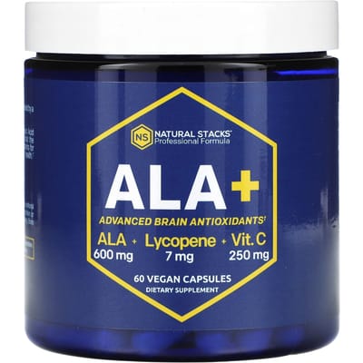 Natural Stacks, ALA+ Geavanceerde Hersenantioxidant, 60 Plantaardige Capsules