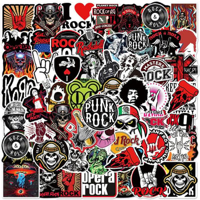10 30 50104 Stuks Rockband Muziek Zanger Punk Graffiti Stickers Gitaar Skateboard Laptop Telefoon Bagage Auto Motorfiets Coole Sticker gray