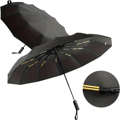 Nivard Moderne Golf Paraplu - Stormparaplu - Opvouwbaar - Windproof - Stormproef - UV Bescherming - Umbrella - Draagbaar - Zwart