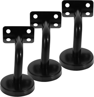 Wandsteunen - Set van 3 stuks, zwart, voor trapleuningen, badkamer, gang, hotel