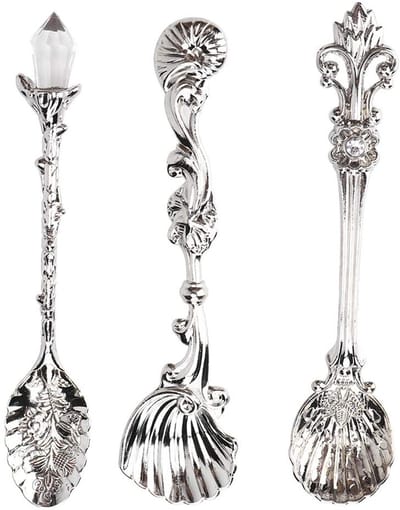 Dailygoods- Theelepels Antiek Zilver - Vintage Koffielepel - Lepels Set van 3 - Ergonomisch Ontwerp - Keuken Servies - Afmeting 11x2cm - Lepel