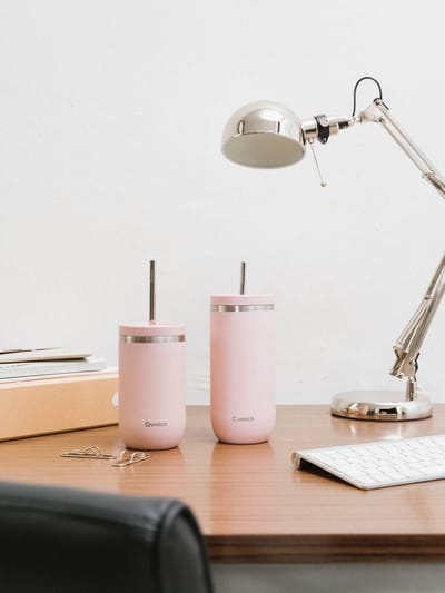 Qwetch Cold Cup Geïsoleerd - Pastel Roze