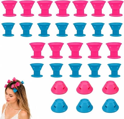 40 Stuks Silicone Haarspelden en Krulrollers, Zachte Krulspelden voor Haarstyling, Warmtevrije Krullers voor Perfecte Krullen