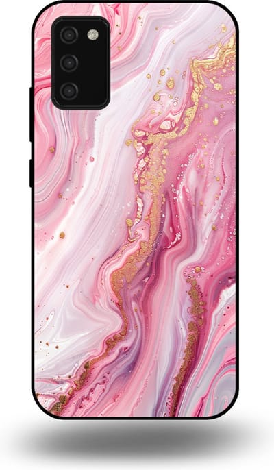 Smartphonica Telefoonhoesje geschikt voor Samsung Galaxy A02s met marmer opdruk - TPU backcover case marble design - Roze geschikt voor Samsung Galaxy A02s