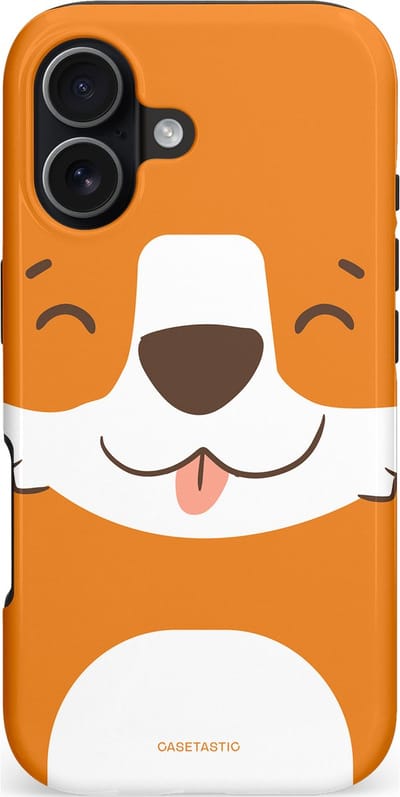 Casetastic hoesje geschikt voor Apple iPhone 17 - MagSafe - Dubbellaagse bescherming - Knuffelkopjes vos - Fashion Case - Oranje Wit