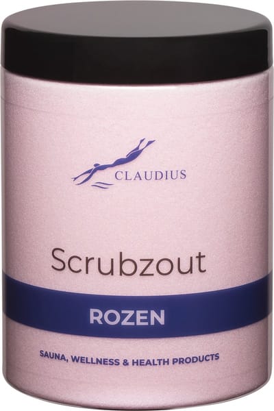 Scrubzout Rozen in handige pot - 1250 gram - met zwarte deksel - Hydraterende Lichaamsscrub