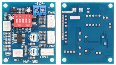 Solidchoice - Dailygoody - Temperatuur Regelaar - Ventilatie Controller - 12V DC - Blauw - Luchtvochtigheid Monitor - Ideaal voor PC Koeling - Compact Ontwerp
