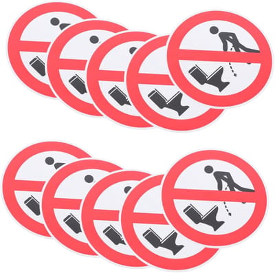 Toilet Stickers - Etiquette Tekens - Netheid Bevorderen - Waterproof PVC Materiaal - 8 Stuks 12cm - Rood