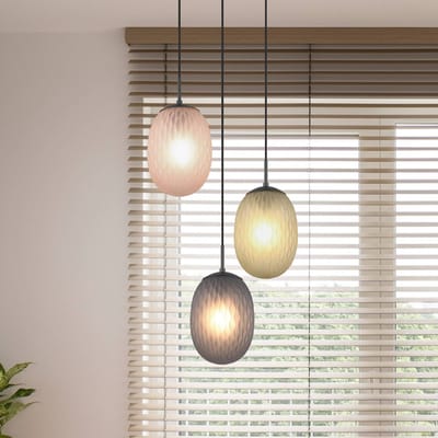 TRIO FACETTE - Hanglamp - Zwart mat - excl. 3x E27 4 W - Plafondbevestiging - In hoogte verstelbaar
