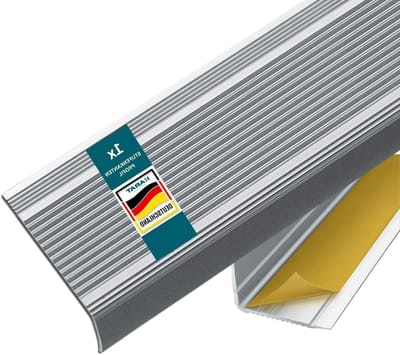 Traprandprofiel L-vorm - Trapneus profiel - Trap afwerking - Zonder boren - 100 cm - Zilver