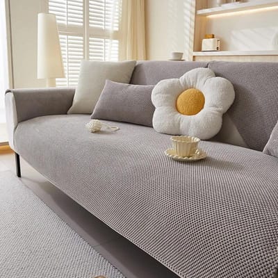Corduroy Weving Bankhoes Antislip Universele Bankmat Herfst Winter Verdikking Bankhoes Effen Kleur Eenvoud Bankkussen 45x45cm pillowcase