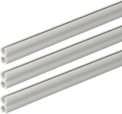 ProPlus Dubbele tentrail set - kunststof - 80 cm - lichtgrijs - 3 stuks