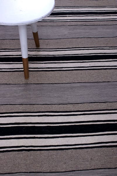 Grijs Tapijt Laagpolig Handgeweven Wollen Vloerkleed - Koho Afghan Modern Kelim 196x156 - 196x156cm- Modern - Woonkamer - Salon - Slaapkamer - Eetkamer