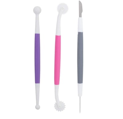 Dailygoody - Fondant Cake Versieren - 3 Stuks Set - Duurzaam en Veilig - Plastic - Modellering Gereedschap - Perfect voor Taartdecoratie - 18.5cm, 17....