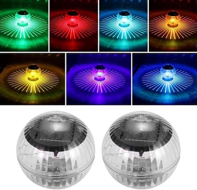 Solar Pool Lights, 2 Pieces, Underwater Pool Lights for Swimming Pool, LED Swimming Pool, Above Ground Pool for - ShopVlot
