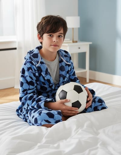 Blue Docks Jongens Badjas - Kamerjas - Voetbal - Fleece - Maten: 140