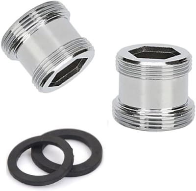 Waterfilter Kraanadapter Set, 2 Stuks 22mm NPT naar M19 Draad, Ideaal voor Keuken en Badkamer, Verbetert Waterkwaliteit en Bespaart Energie