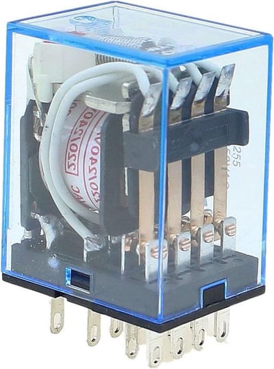 Elektromagnetisch Relais - Mini Schakelrelais - Schakelen van Circuits - 4 Wisselcontacten - 10 Stuks - Transparant