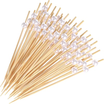 100 Houten Spiesen voor Fingerfood en Cocktaildecoratie
