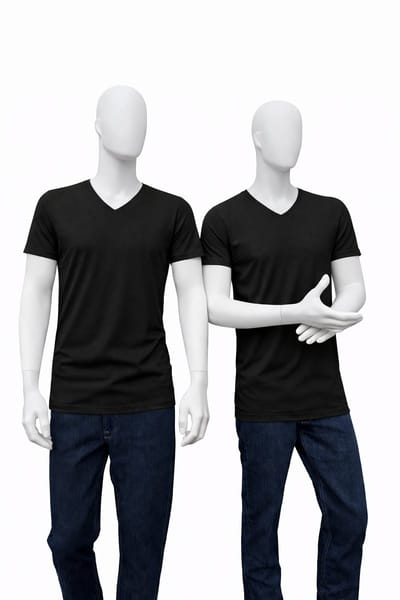 RELAKZ - Heren T-shirt - Deep V-hals - Organisch Katoen - 2 Pack - Zwart - Maat S