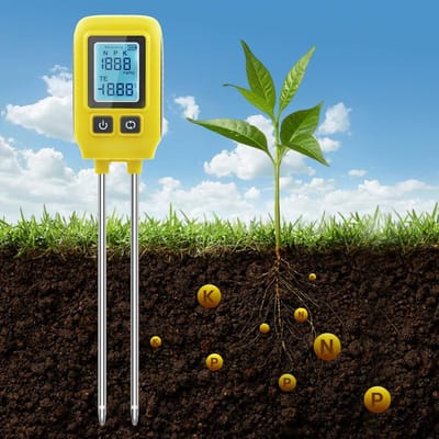 Professionele 4-in-1 Bodemmeter voor Nitraat, Fosfaat, Kalium en Temperatuurmeting voor Gezonde Planten