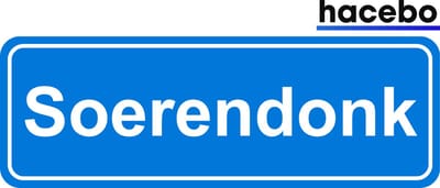 Hacebo - Plaatsnaam Sticker - 29x10 CM - Soerendonk sticker - Verkeersborden sticker - grappige cadeaus - Soerendonk