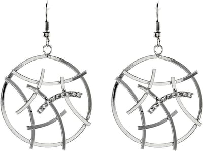Behave Oorbellen hangers rond zilver kleur