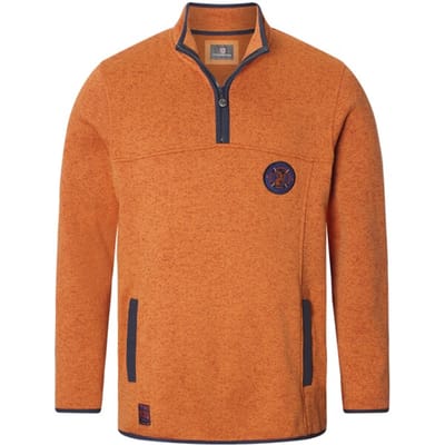 Jan Vanderstorm herren Gebreid Fleece Shirt - 52/54 - oranje - Plus Size