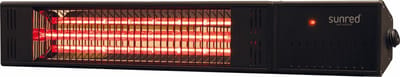 Sunred - Fortuna - Ultra lijn - Zwart - Wand model - Terrasverwarmer - Halogeen rosé goud technologie - 1500W - ECO - 3 Standen - Afstand bestuurbaar - Elektrische heater