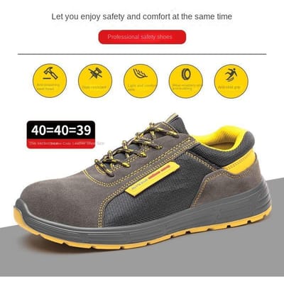 Chaussures de sécurité pour chantier anti-écrasement, anti-perforation, résistantes aux attaches, déodorantes, respirantes et anti-fabrication 46