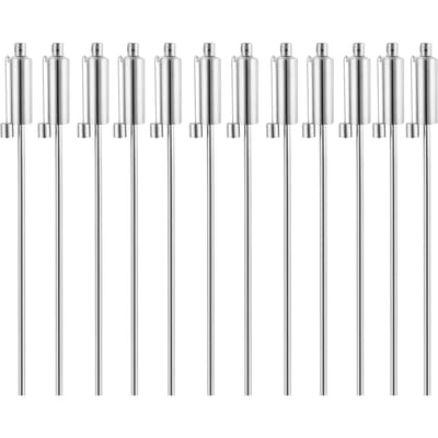 Gardebruk 12x Tuinfakkel – Edelstaal Olie Lont 115 cm hoog - Zilver