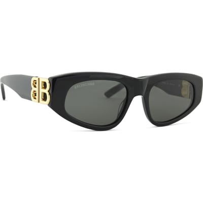 Balenciaga Zijkant Logo Patroon Vlinder Zonnebril Unisex Zonnebril Zwart 621642T00011000 Basic Packaging-Eyeglass Case,F