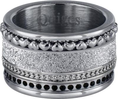 Quiges Dames Stapelring Set RVS Verzilverd - Maat 17 - Hoogte 10mm - SRS00217