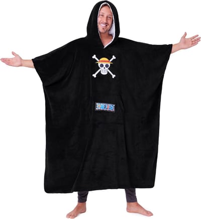 Gezellige Oversized Hoodiedeken voor Volwassenen en Tieners, Sherpa Capuchon, Draagbare Deken, Zwart
