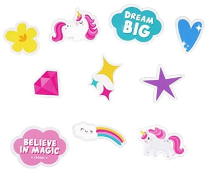 Set van 30 spaakdecoraties voor meisjes - Eenhoornmotief, gemakkelijk aan te brengen en te verwijderen
