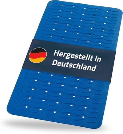 Famanu - Badmat Playa blauw 38 x 80 cm, antislip en comfortabel