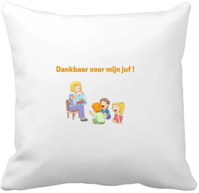 Akyol - dankbaar voor mijn juf Kussen hoes - Juf - leraressen - verjaardag - cadeautje voor juf - juf artikelen - kado - geschenk - gift - verjaardagscadeau - juffendag - 40 bij 40 cm