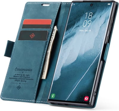 CaseMania Bookcase hoesje geschikt voor Samsung Galaxy S26 Ultra - Effen Groen - Kunstleer