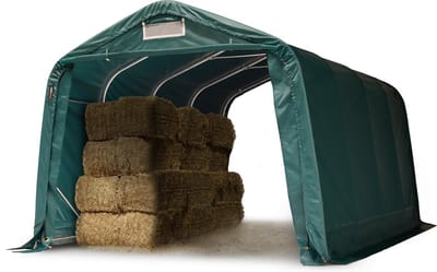 Stabiele weidetent 3,3x4,8 m PVC-zeil 2300N weidetent onderdak, voor betonondergrond, groen