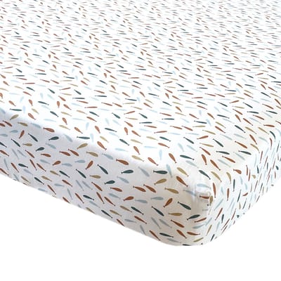 BINK Bedding Hoeslaken Fish Naturel Wieg/Kinderwagen 40 x 80 cm
