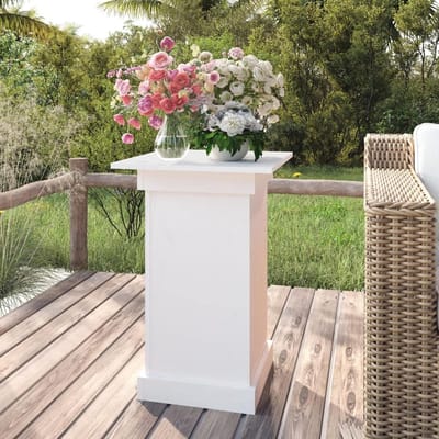 Plantentafel Hout - Bloemenstandaard Tafel - Planten Presenteren - Massief Grenenhout - 40 x 40 x 60 cm - Wit