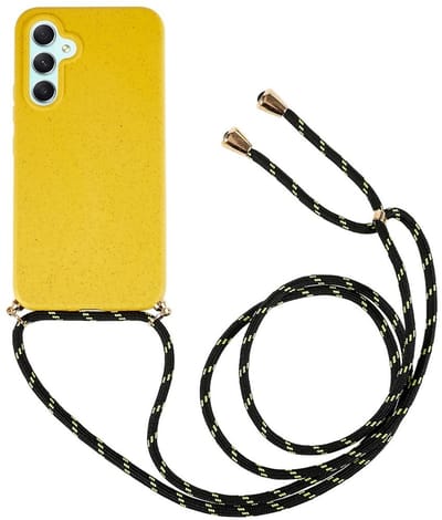 Coverup Hoesje - Geschikt voor Samsung Galaxy S26 Hoesje - Coverup TPU Back Cover met Koord - Biologisch Afbreekbaar - Geel