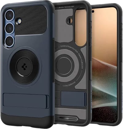 Spigen Geschikt voor Samsung Galaxy S25 Plus - Slim Armor MagFit - Back Cover Hoesje Geschikt voor Mag - Metal Slate