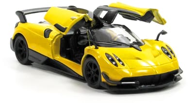 Kinsmart Pagani Huayra BC 1:38 Geel Metalen Modelauto