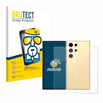 Screenprotector voor Samsung Galaxy S24 Ultra (case-friendly) (Voor+Achter) Beschermglas transparant