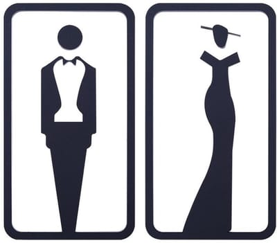 Allecto - Toilet Identificatie Borden - Zelfklevend - Zwart