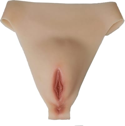 Siliconen kunstvagina mét katheter (S/M) - 100% hypoallergene medische siliconen - T-shape broekje - hoogwaardige kwaliteit - realistische vagina - natuurlijk - zacht - soepel